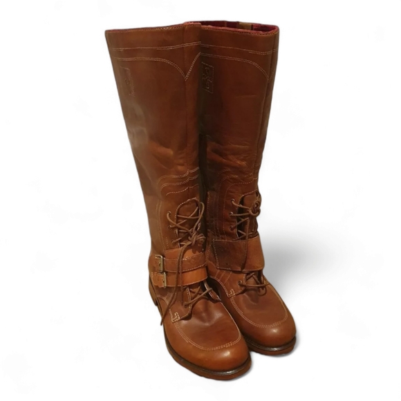 Women's Timberland Lucille 20647 Leather Brown Zip Up Buckle High Boots … - Picture 2 of 4